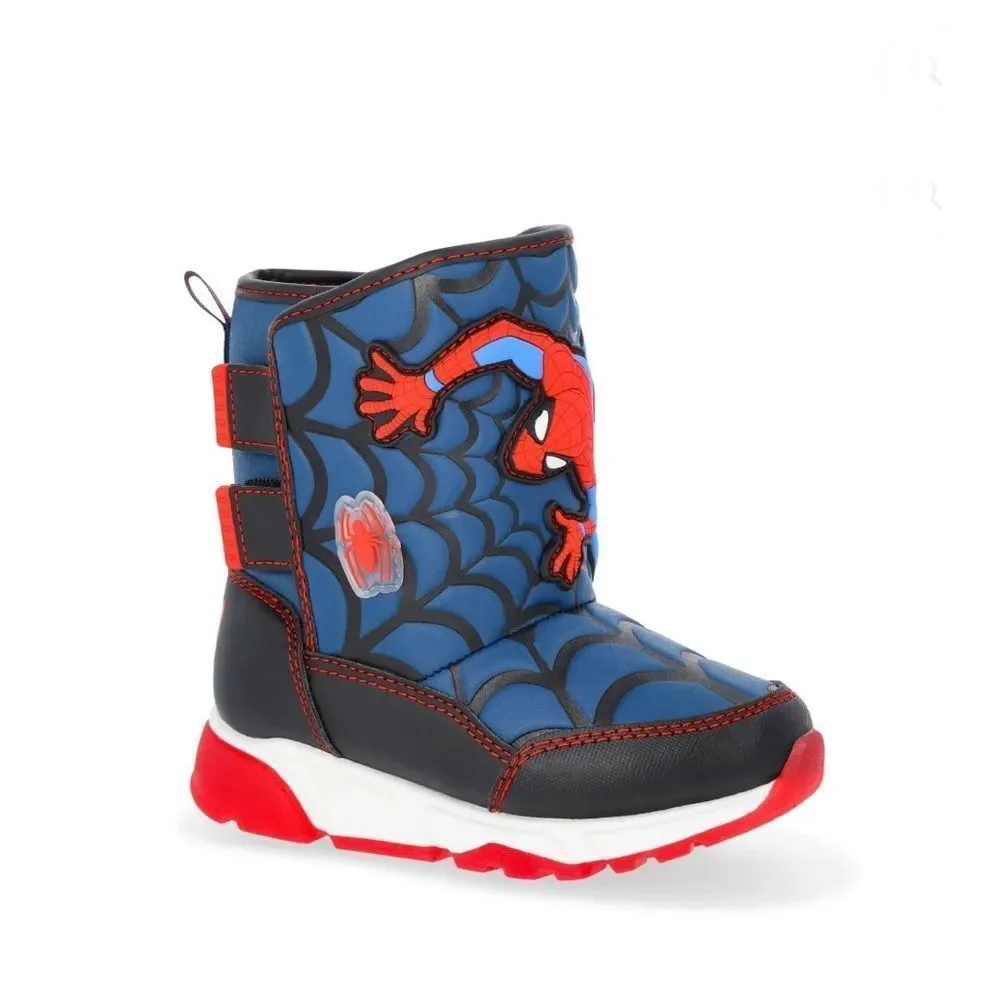 Baby Toddler Boy’s Spider-Man Light Up Winter Snow Boots Shoes Size 7